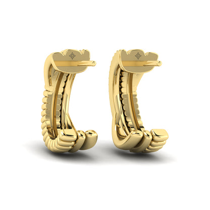 Textured Crossed Hoop Earrings