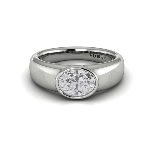 Sculpted Serenity Engagement Ring