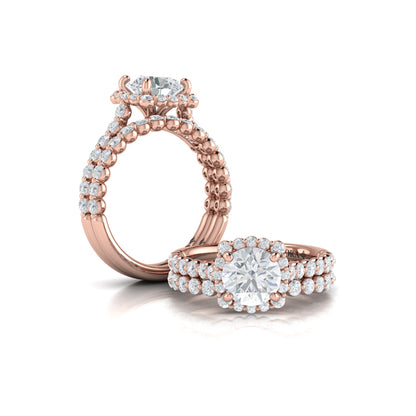 Floating Halo Round Engagement Ring