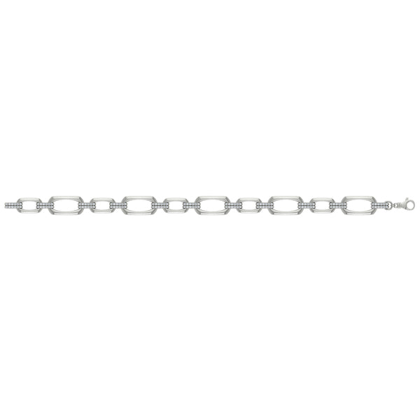 Diamond Accent East West Open Oval Link Bracelet