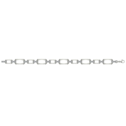 Diamond Accent East West Open Oval Link Bracelet