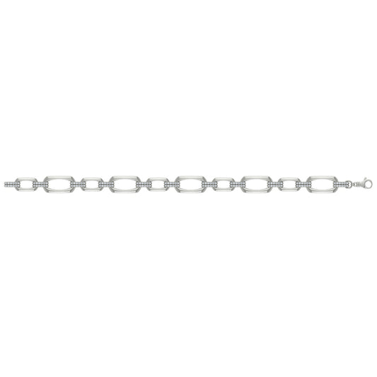 Diamond Accent East West Open Oval Link Bracelet