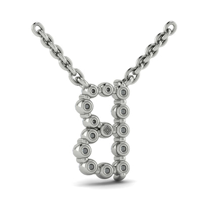 Diamond Alphabet Pendant Necklace, B