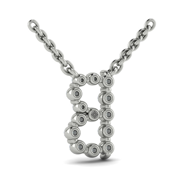 Diamond Alphabet Pendant Necklace, B