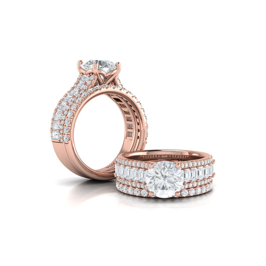 Oval Classic Engagement Ring in 14K Rose Gold by Vlora Bridal