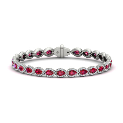 Diamond and Ruby Hinged Bangle