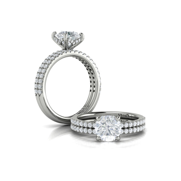 Round Classic Engagement Ring in Platinum by Vlora Bridal