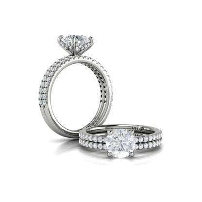 Round Classic Engagement Ring in Platinum by Vlora Bridal