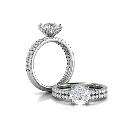 Round Classic Engagement Ring in Platinum by Vlora Bridal