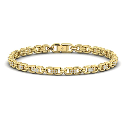 Linked Curves with Diamond Accent Bracelet