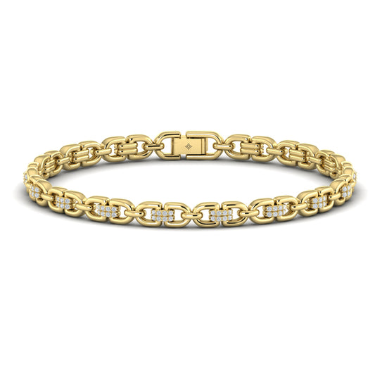 Linked Curves with Diamond Accent Bracelet
