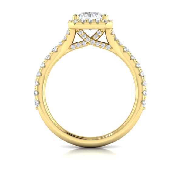 Elegant Halo Emerald Cut Engagement Ring