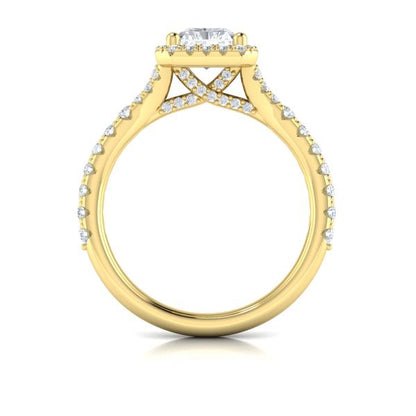 Elegant Halo Emerald Cut Engagement Ring