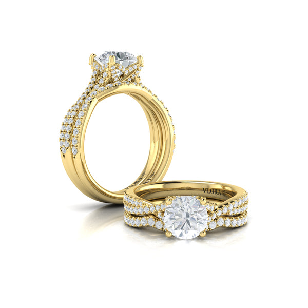 Matching Bands Wedding Band in 14K Yellow Gold by Vlora Bridal