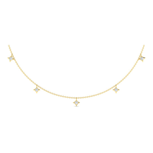 Multi Diamond Vlora Star Tassel Necklace