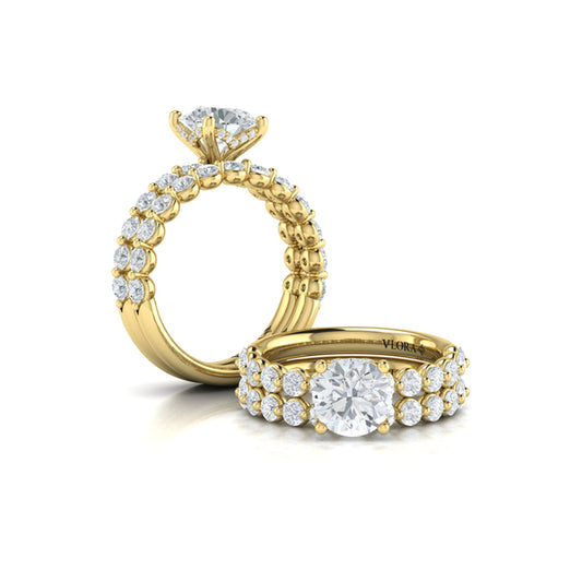 Matching Band for Classic Round Engagement Ring with Floating Diamond Band