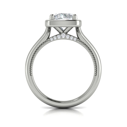 Round Classic Engagement Ring in Platinum by Vlora Bridal