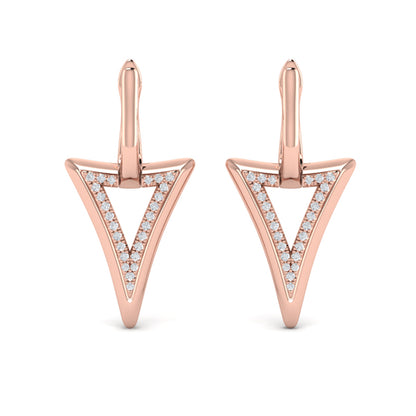 Diamond Open Double Trinity Huggie Earrings