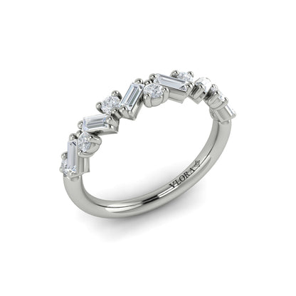 Stackable Bands Wedding Band in Platinum by Vlora Bridal