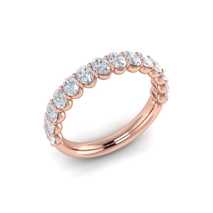 Elegant Oval Shared Prong Stackable Band