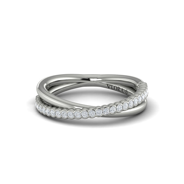 Slim Crossed Stackable Band