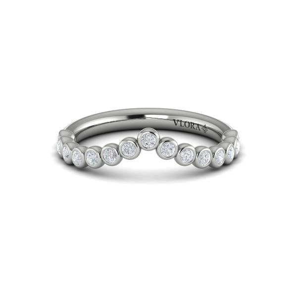 Contour Bands Wedding Band in 14K White Gold by Vlora Bridal