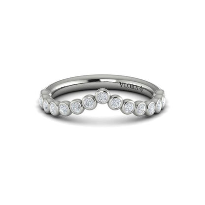 Contour Bands Wedding Band in 14K White Gold by Vlora Bridal