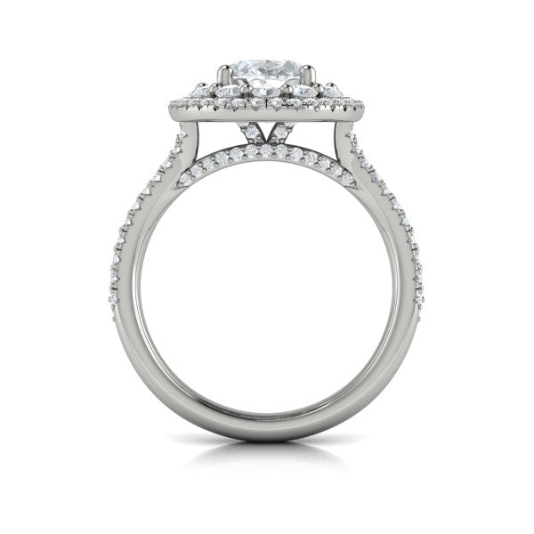 Grand Double Halo Oval Engagement Ring