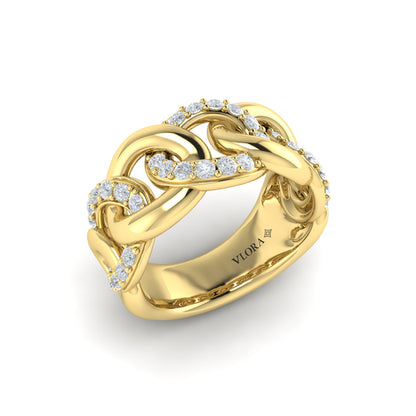 Diamond Interlacing Link Ring