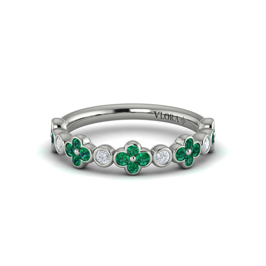 Emerald Bloom Diamond Band