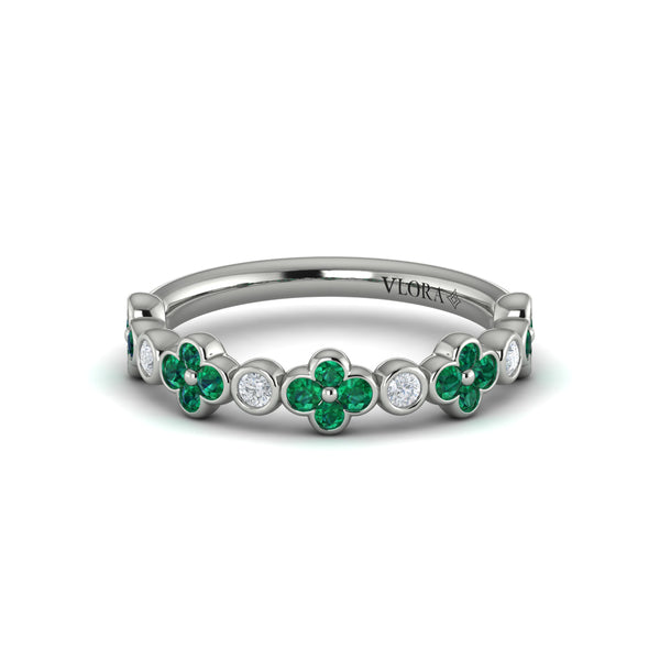 Emerald Bloom Diamond Band