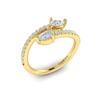 Pear Diamond Wrap Ring