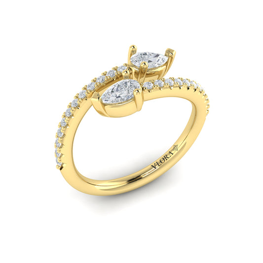 Pear Diamond Wrap Ring