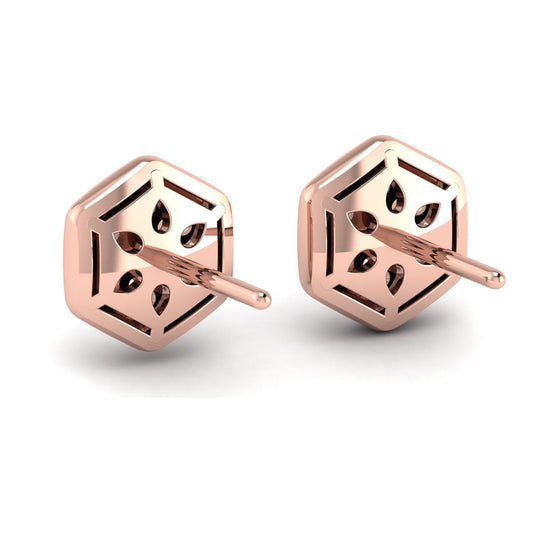 Diamond Cluster Honeycomb Stud Earrings
