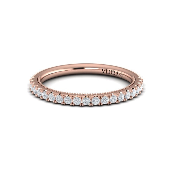 Matching Bands Wedding Band in 14K Rose Gold by Vlora Bridal