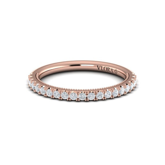 Matching Bands Wedding Band in 14K Rose Gold by Vlora Bridal