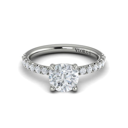 Round Classic Engagement Ring in Platinum by Vlora Bridal