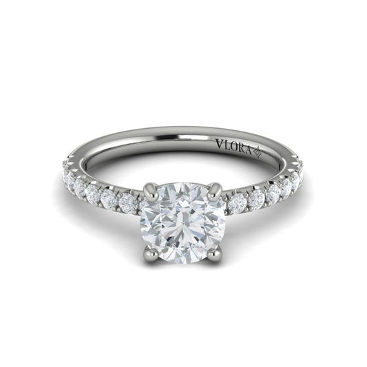 Round Classic Engagement Ring in Platinum by Vlora Bridal