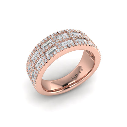 Diamond Baguette Double Row Ring