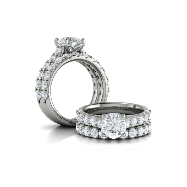 Round Classic Engagement Ring in Platinum by Vlora Bridal