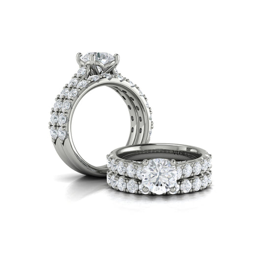 Round Classic Engagement Ring in Platinum by Vlora Bridal