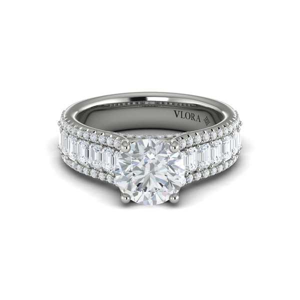 Oval Classic Engagement Ring in Platinum by Vlora Bridal