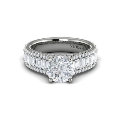 Oval Classic Engagement Ring in Platinum by Vlora Bridal