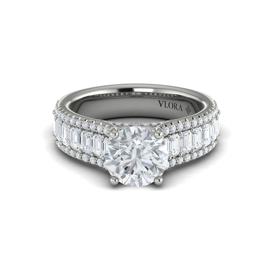 Oval Classic Engagement Ring in Platinum by Vlora Bridal