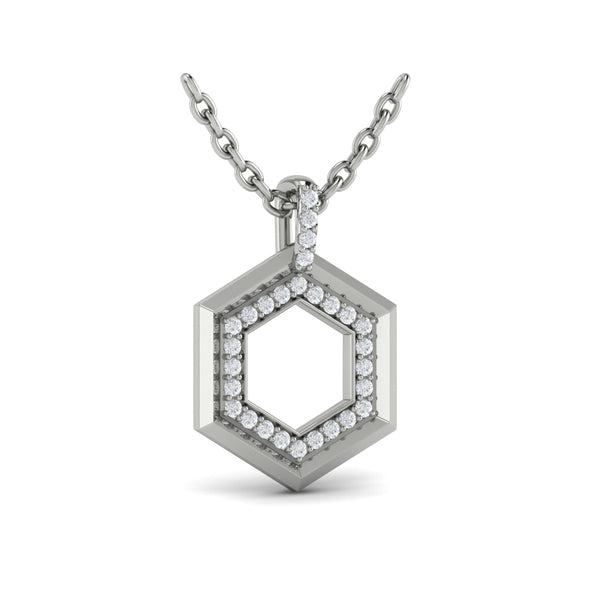 Diamond Open Honeycomb Pendant Necklace