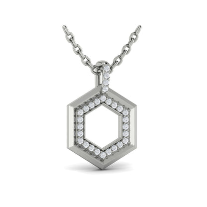 Diamond Open Honeycomb Pendant Necklace