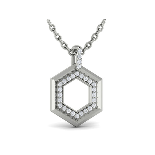 Diamond Open Honeycomb Pendant Necklace
