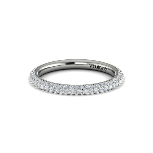 Matching Band for Shimmering Hidden Halo Engagement Ring with Micropave Band