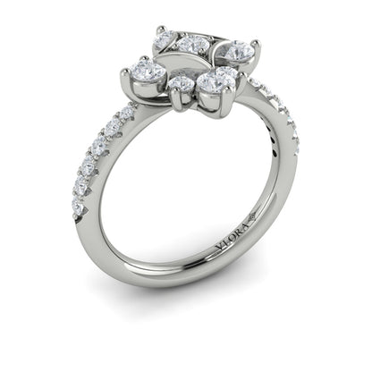 Floating Diamond Floral and Vlora Star Ring