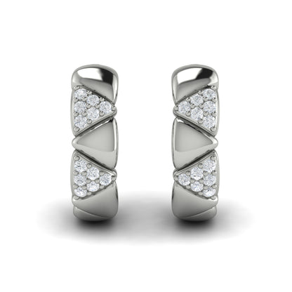 Double Diamond Trinity Huggie Earrings